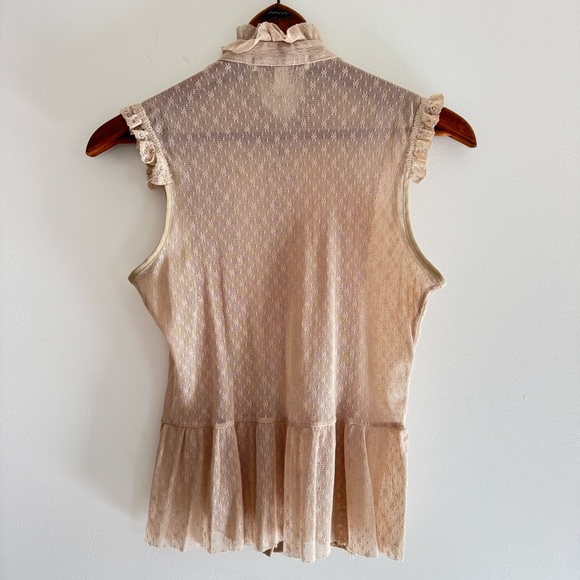 Free People Lace Peplum Blouse Top Medium - Picture 5 of 5